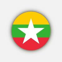 Country Myanmar. Myanmar flag. Vector illustration.