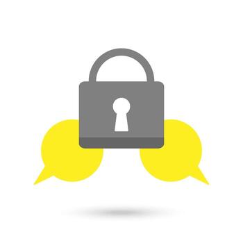 Encryption Message icon outline flat style. vector