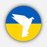 Flag of Ukraine with a dove of peace. vector