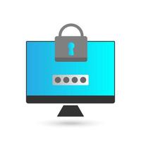 Data security concept. Data protection and safe work, flat design icon. vector