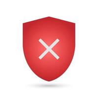 Red Secure Hosting Icon. Flat Design, Vector Illustration.