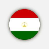 Country Tajikistan. Tajikistan flag. Vector illustration.