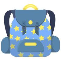 mochila escolar en estilo plano vector