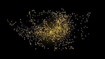 Gold glittering dots, sparkles, particles and stars on a black background. vector