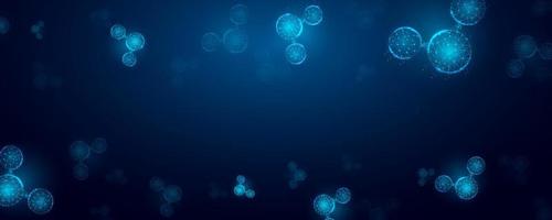 Abstract background from water molecules. Low poly wireframe style. vector