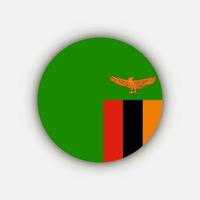 Country Zambia. Zambia flag. Vector illustration.