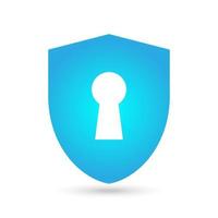 Cyber Security Blue Vector, Line Icon, flat design. vector