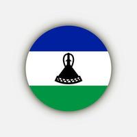 Country Lesotho. Lesotho flag. Vector illustration.