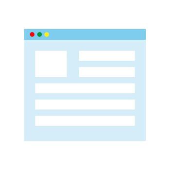 Web browser window. Template of website interface. vector