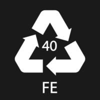 Plastic recycling symbol FE 40, Wrapping Plastic. Vector Illustration