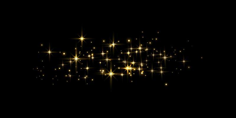 Gold glittering shapes of lights. Abstract concept for your design. Vector illustration.
