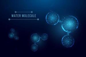 Abstract background from water molecules. Low poly wireframe style. vector