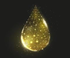Oil droplet. Low poly style design. Isolated on dark background. vector