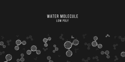 Abstract background from water molecules. Low poly wireframe style. vector