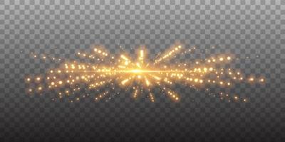 Gold glittering dots, sparkles, particles and stars on a black background. vector
