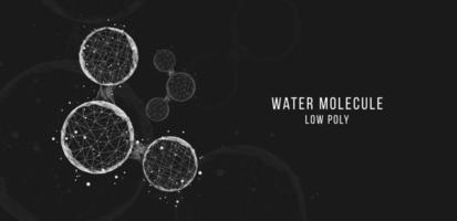 Abstract background from water molecules. Low poly wireframe style. vector