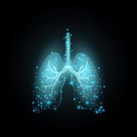 pulmones. plantilla de banner con poli bajo brillante. vector