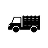 vector icono de camión de transporte de frutas y verduras. camión de carga