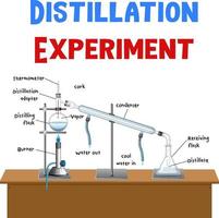 experimento científico con destilación vector