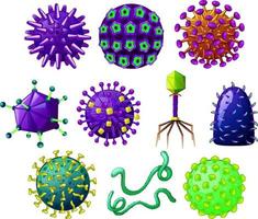 Different shapes of viruses vector