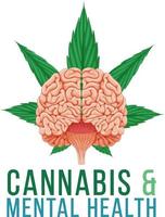 Poster design with cannabis and mental health vector