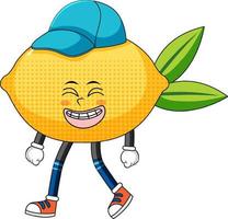 A lemon cartoon character on white background vector