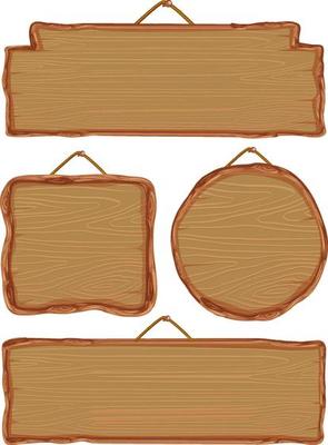 Set of different wooden sign boards