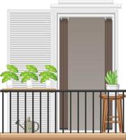 Balcony of apartment building facade vector