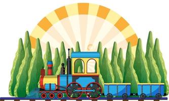 tren con escenario natural vector