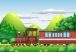 tren con escenario natural vector