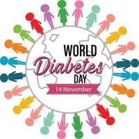 diseño de carteles para el día mundial de la diabetes vector