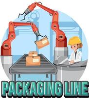 Packaging Line logo banner design vector