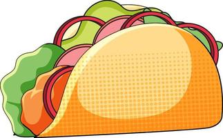 Taco on white background vector