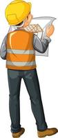 Back side of a construction worker vector