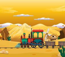 tren con escenario natural vector