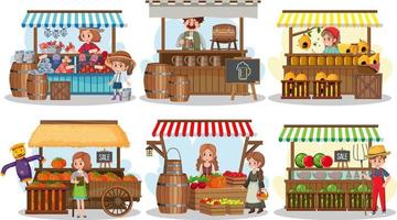 Flea market concept with fruit store vector