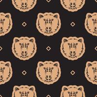 Seamless pattern with BEAR FACE in Simple style. Good for clothing and textiles. vector