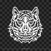 Tiger head pattern. For printing on T-shirts, cups and phone cases. vector