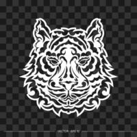 Tiger head pattern. For printing on T-shirts, cups and phone cases. Vector