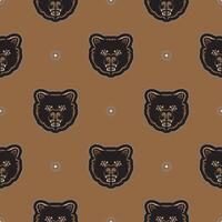 Seamless pattern with BEAR FACE in Simple style. Good for covers, fabrics, postcards and printing. illustration. vector