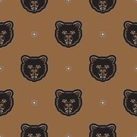 Seamless pattern with BEAR FACE in Simple style. Good for covers, fabrics, postcards and printing. Vector illustration.