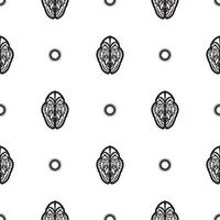 Seamless pattern with tiki face, mask or totem. Samoan style patterns. Good for prints, textiles and backgrounds. Isolated. Vector