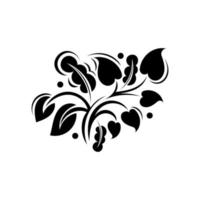 flor barroca vintage. ornamento floral hoja pergamino grabado patrón retro diseño decorativo. tatuaje blanco y negro filigrana caligrafía vector