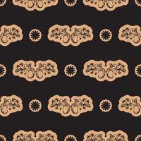 Seamless luxury pattern with flowers and monograms in Simple style. Good for garments, textiles, backgrounds and prints. illustration. vector