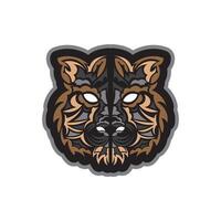 Colored Tiger print in boho style. Isolated. Vector illustration.
