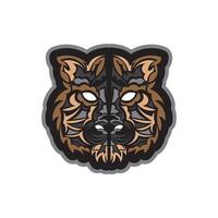 Colored Tiger print in boho style. Isolated. Vector illustration.