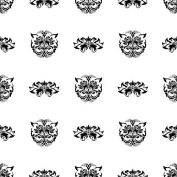 patrón blanco y negro sin costuras con monogramas en estilo barroco. bueno para fondos, estampados, prendas de vestir y textiles. vector