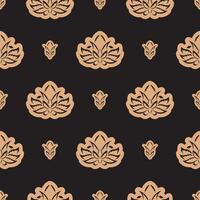 Dark solid color Seamless pattern with lotuses in Simple style. Good for mural wallpaper, fabric, postcards and printing. vector