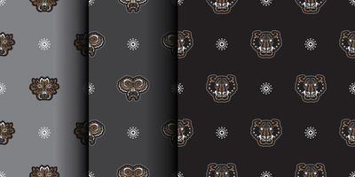 A set of four different patterns with different designs vector