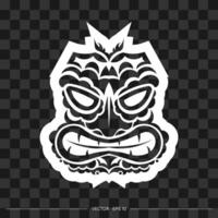 Maori pattern face. Samoan style mask. Polynesian print. Vector